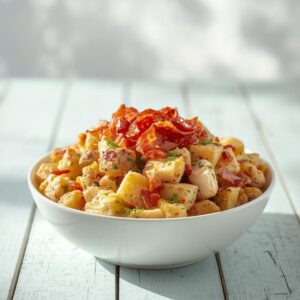 Salada de Batata com Frango e Bacon Crocante