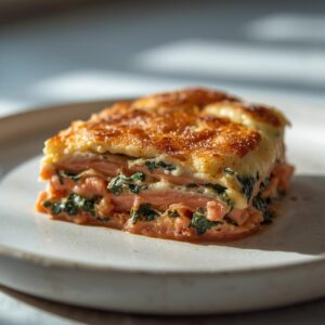 Lasanha de Salmão e Espinafres