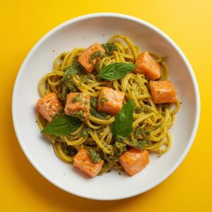 Massa de Salmão com Pesto