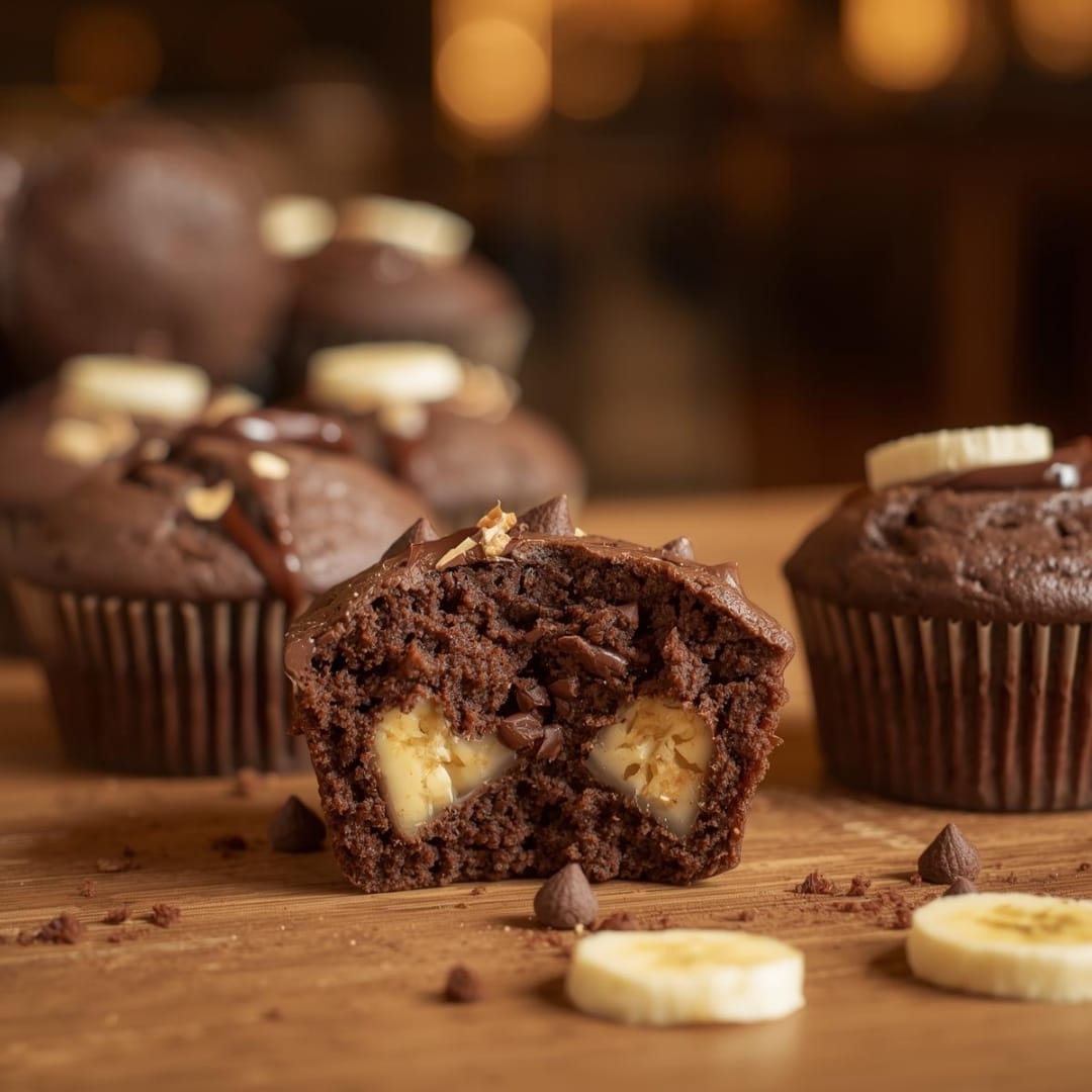 Muffins de Chocolate e Banana (4 unidades)