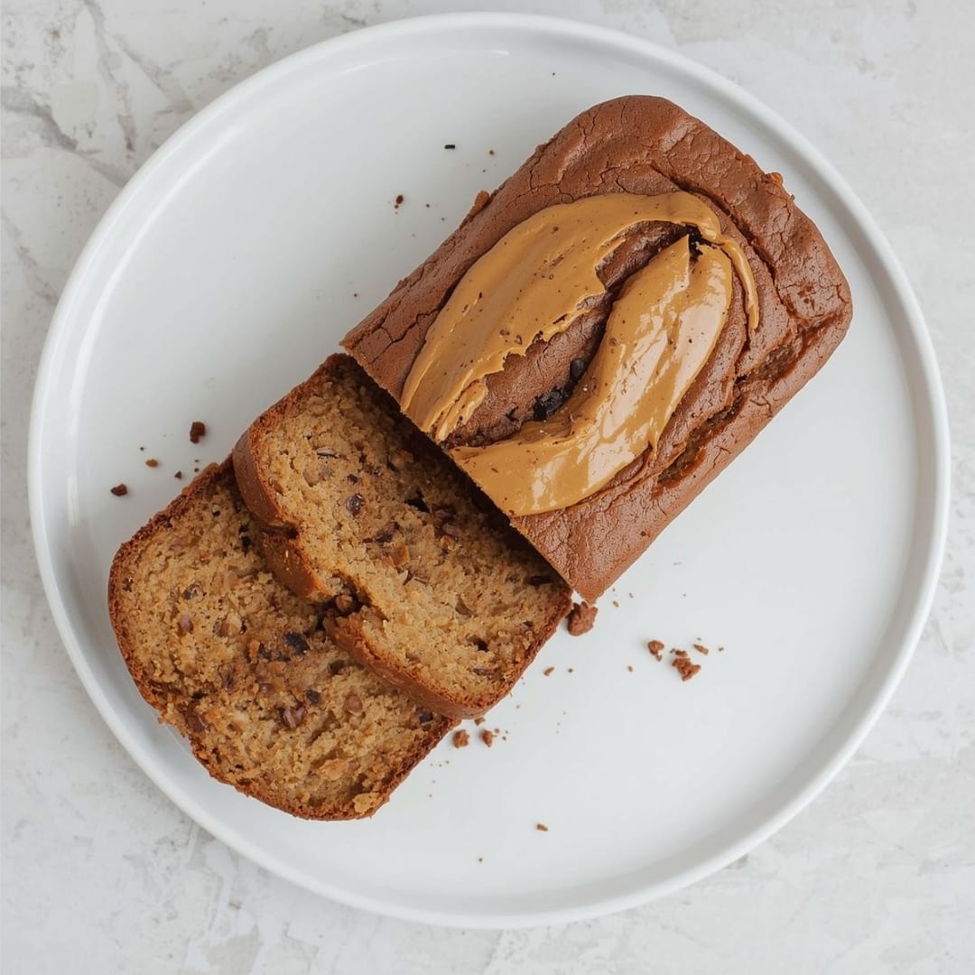 Pão de Banana Vegan com Manteiga de Amendoim
