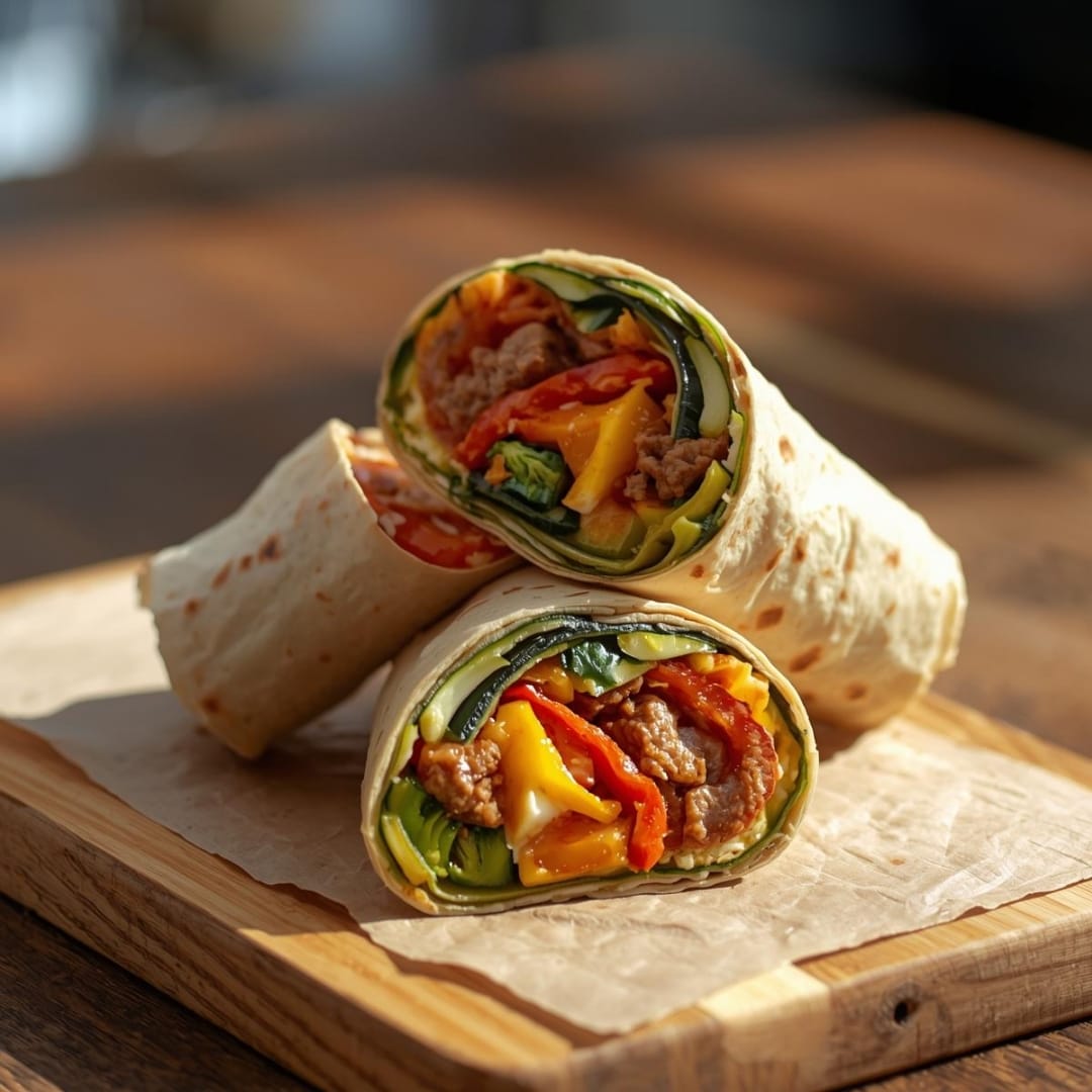 Wrap de Legumes Assados e “Carne” Vegetal