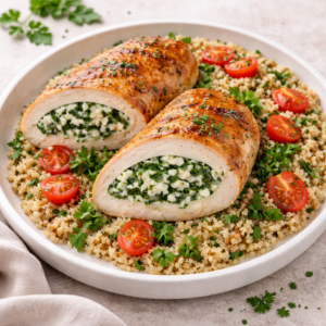 Peito de Frango recheado com Espinafres e Ricotta