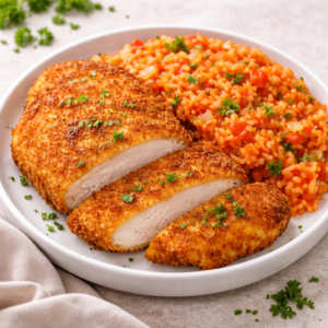 Panado de Peru com Arroz de Tomate