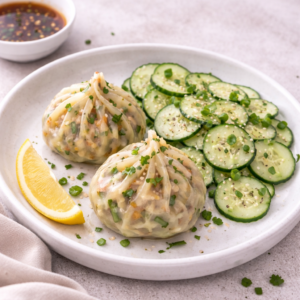Duplins de Vegetais com Salada de Pepino