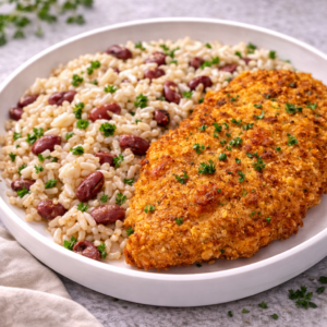 Panado de Frango com Arroz de Feijão