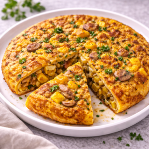 Tortilha de Batata, Milho e Cogumelos