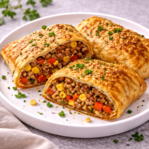 Folhado de Vegetais e “Carne” Picada Vegetal