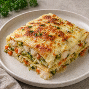 Lasanha de Pescada com Legumes