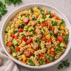 Salada de Massa e Legumes com Soja