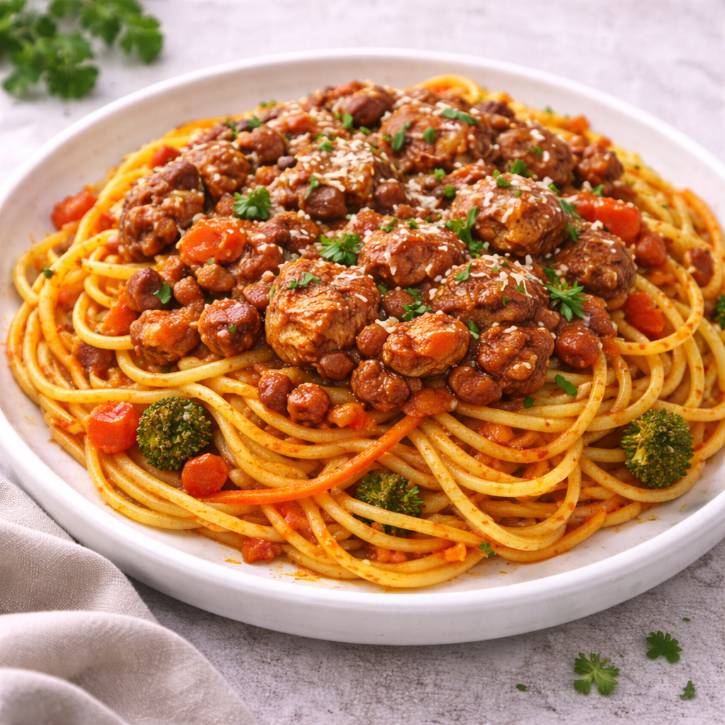 Bolonhesa Mista com Esparguete de Milho e Cenoura