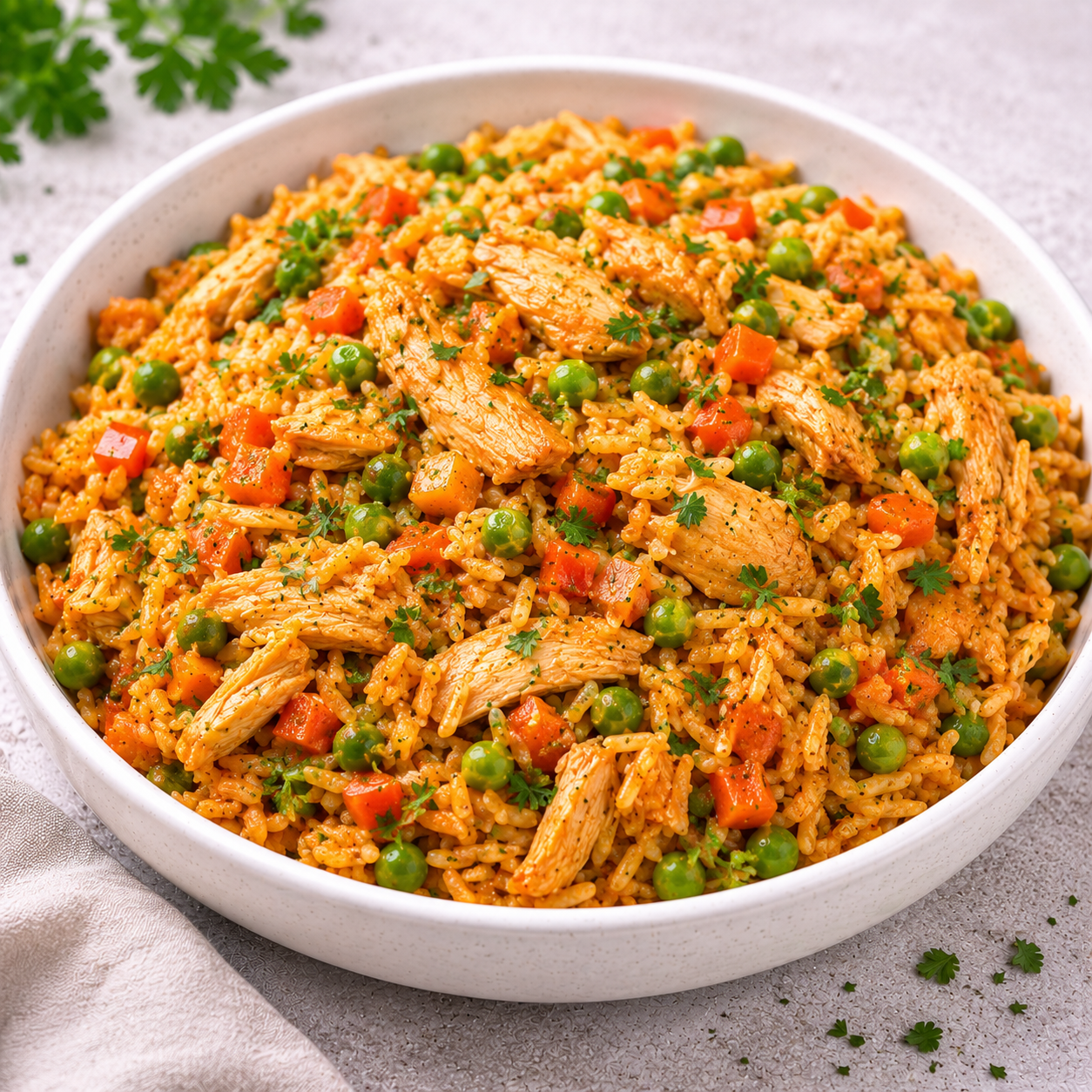Arroz de Frango e Ervilhas