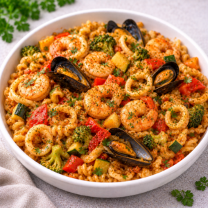 Massada de Delícias do Mar e Legumes