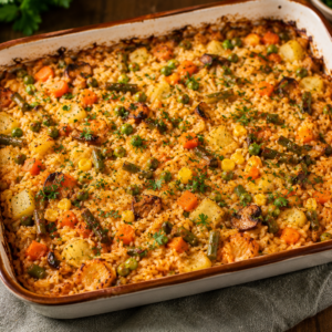 Arroz Campestre Vegetariano no Forno