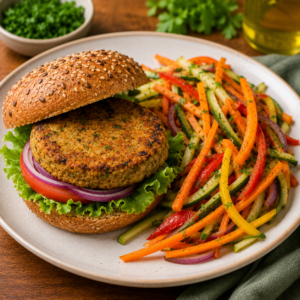 Hambúrguer Veggie com Juliana de Legumes